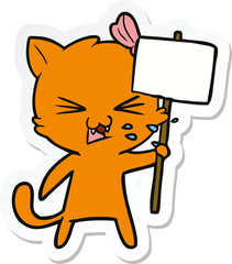 sticker of a cartoon cat