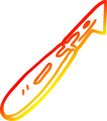 warm gradient line drawing cartoon craft knife