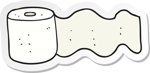 sticker of a cartoon toilet paper