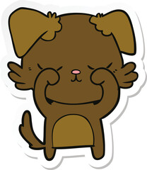 sticker of a cute cartoon dog