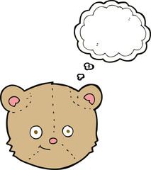 cartoon teddy bear head with thought bubble