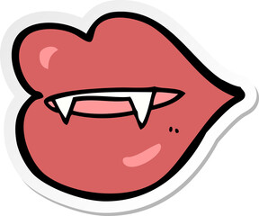 sticker of a cartoon vampire fangs