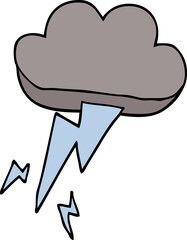 cartoon doodle thunder and lightening