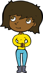 cartoon friendly woman