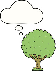 cartoon tree and thought bubble