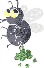 quirky retro illustration style cartoon fly