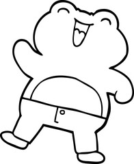 line drawing cartoon frog