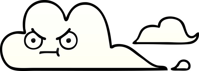 gradient shaded cartoon white cloud