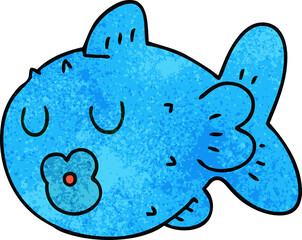 quirky hand drawn cartoon fish