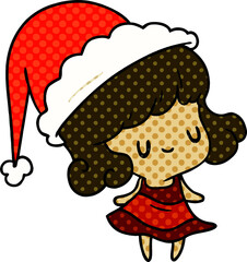christmas cartoon of kawaii girl
