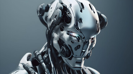 A Humanoid Cyborg Robot Created by Generative AI