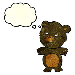 cartoon funny teddy bear with thought bubble