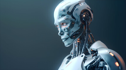 A Humanoid Cyborg Robot Created by Generative AI