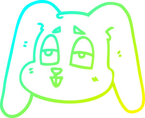 cold gradient line drawing cartoon bunny rabbit