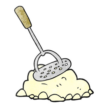 mashed potatoes with potato masher clip art preview