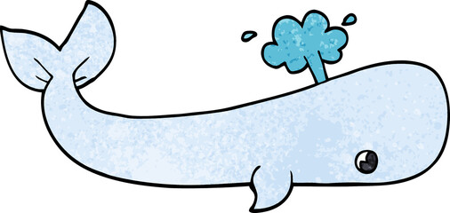 cartoon doodle sea whale