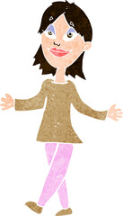 cartoon woman with no worries