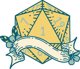 natural one d20 dice roll illustration