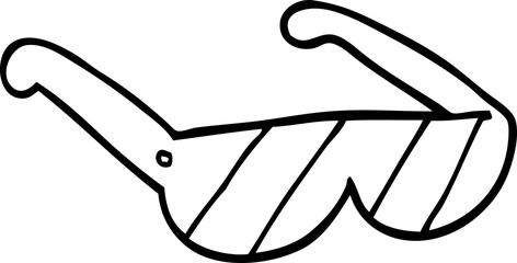 line drawing cartoon sunglasses