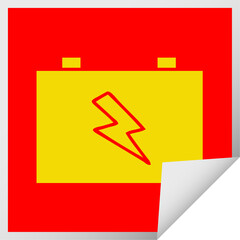 square peeling sticker cartoon car battery
