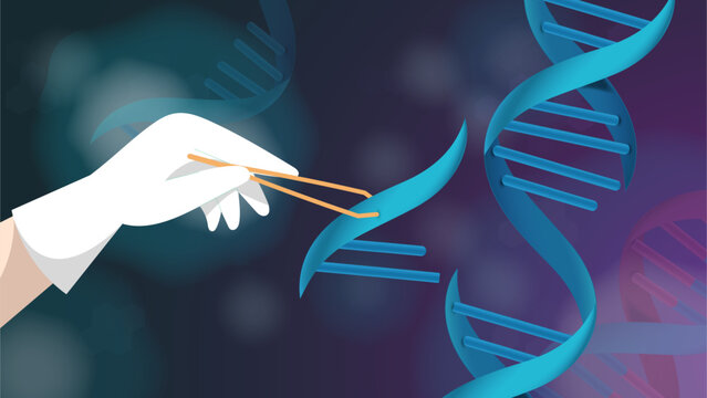 Genetic Engineering, Human hand editing dna with forceps