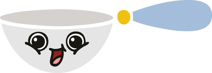 flat color retro cartoon measuring spoon