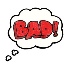thought bubble textured cartoon Bad symbol