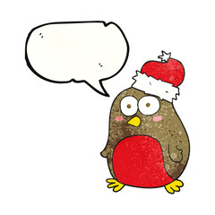 speech bubble textured cartoon robin