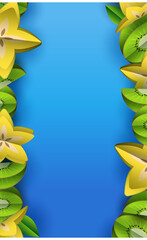 Summer background with fruits