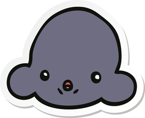 sticker of a cartoon cloud