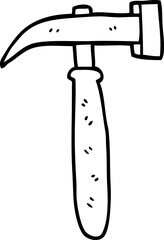 line drawing cartoon hammer