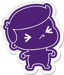 cartoon sticker of a kawaii cute cross baby