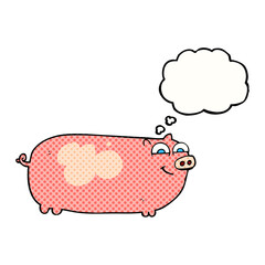 thought bubble cartoon pig