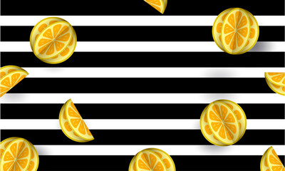Summer background with lemons