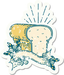 grunge sticker of tattoo style loaf of bread