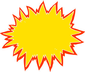 flat color illustration of a cartoon explosion sign