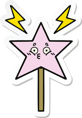 sticker of a cute cartoon magic wand