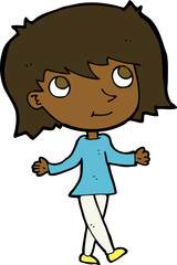 cartoon girl with no worries