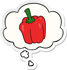 cartoon pepper and thought bubble as a printed sticker