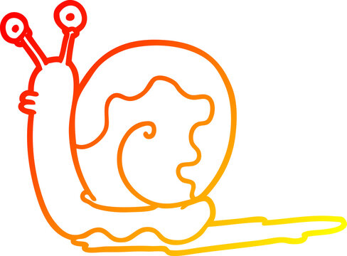 recommend clip art: warm gradient line drawing cartoon snail