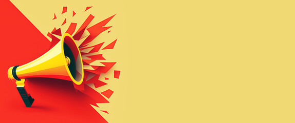 Banner template for urgent announcements. Generative AI.