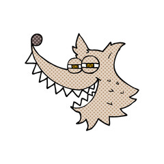 cartoon crazy wolf