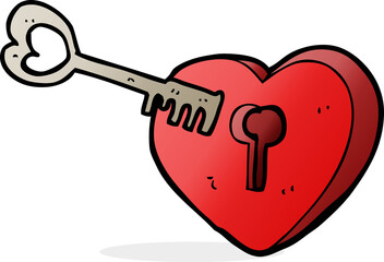 cartoon heart with keyhole