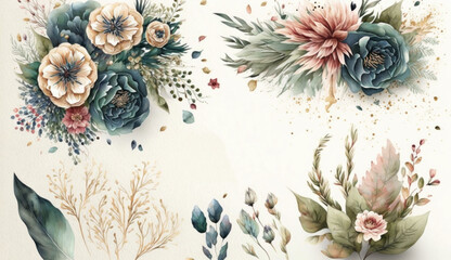 flowers with white background, card