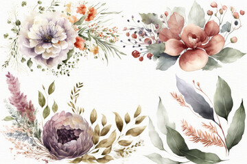 flowers with white background, card