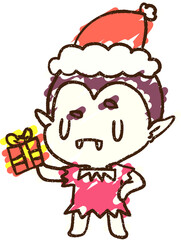 Festive Vampire Chalk Drawing