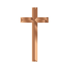 wooden cross isolated on white