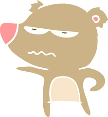 annoyed bear flat color style cartoon