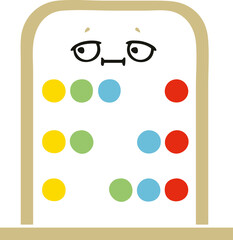 flat color retro cartoon abacus