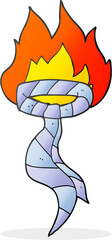 cartoon burning work tie